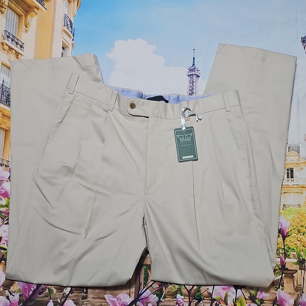 Antas Classic Newport Sand Khaki Chinos Size 37 New